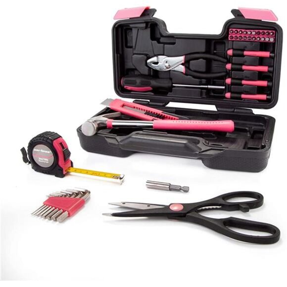 39Piece Tool Set General Household Hand Tool Kit with Plastic Toolbox Storage - Picture 4 of 6